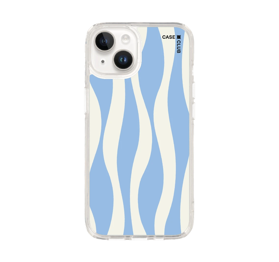 white & blue wavy pattern